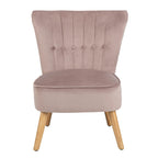 Fauteuil d'appoint du milieu du siècle, revêtement en velours, pieds en bois rétro, siège de salon