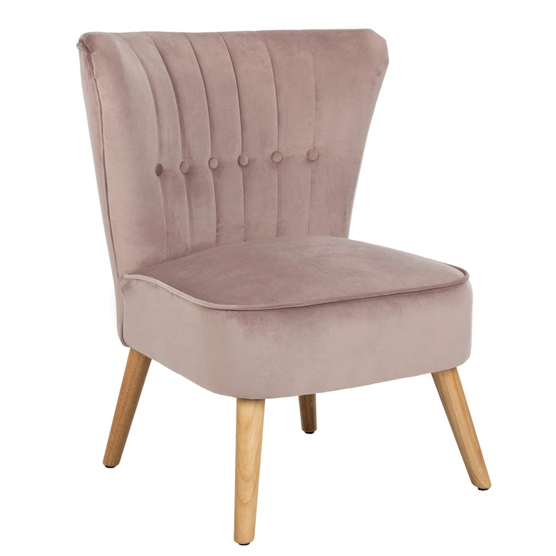 Fauteuil d'appoint du milieu du siècle, revêtement en velours, pieds en bois rétro, siège de salon