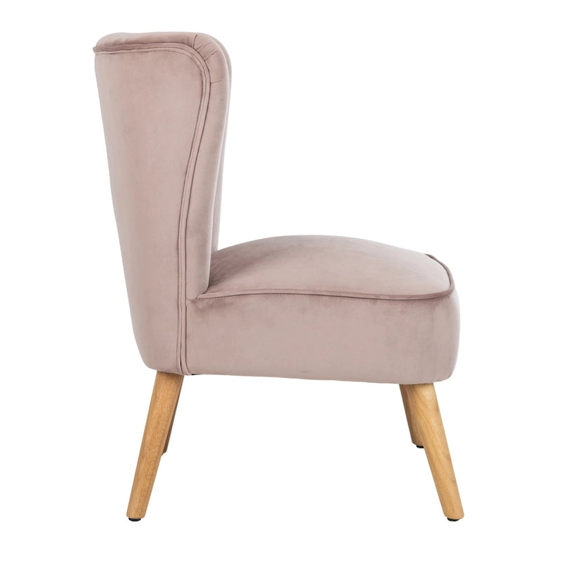 Fauteuil d'appoint du milieu du siècle, revêtement en velours, pieds en bois rétro, siège de salon