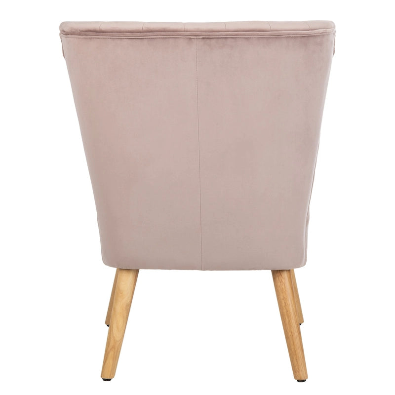 Fauteuil d'appoint du milieu du siècle, revêtement en velours, pieds en bois rétro, siège de salon