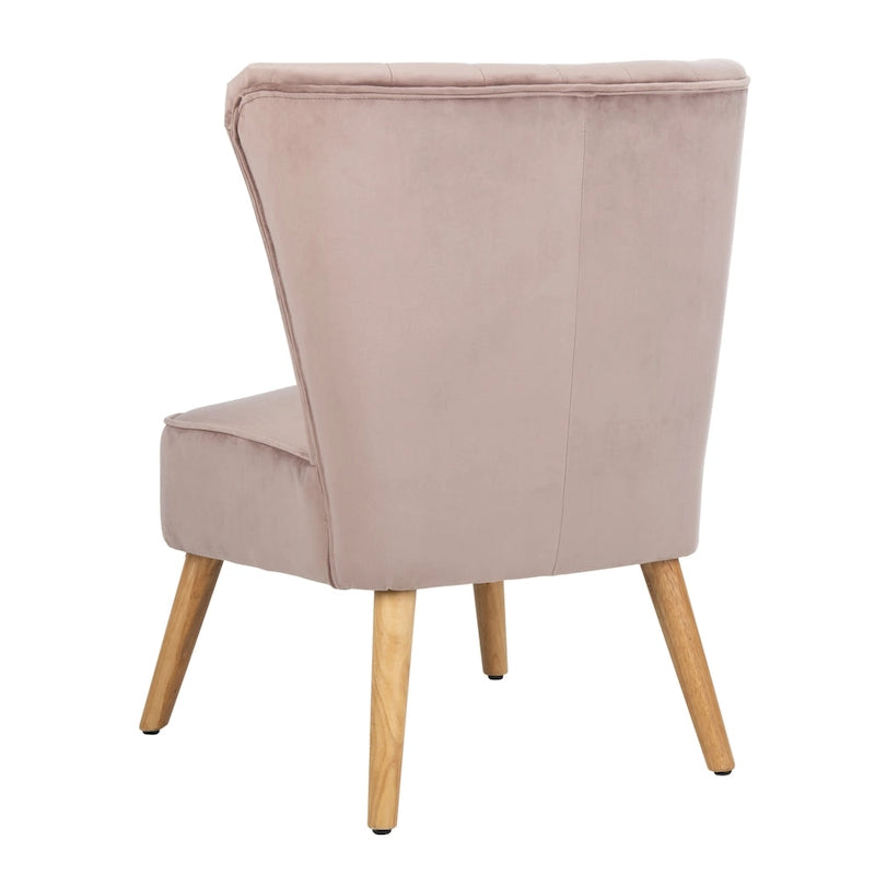 Fauteuil d'appoint du milieu du siècle, revêtement en velours, pieds en bois rétro, siège de salon