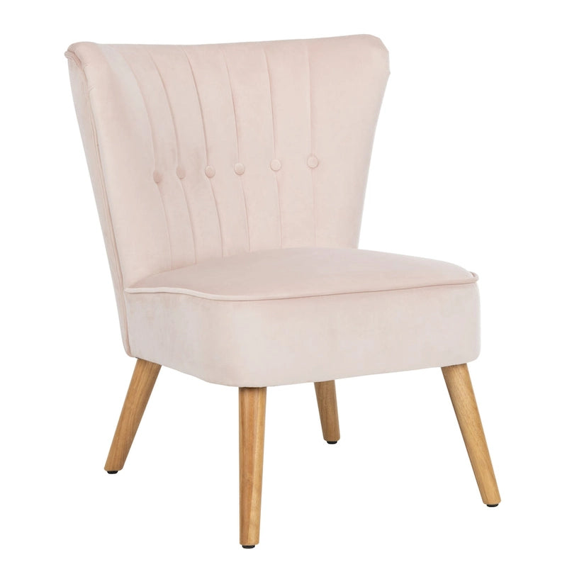 Fauteuil d'appoint du milieu du siècle, revêtement en velours, pieds en bois rétro, siège de salon