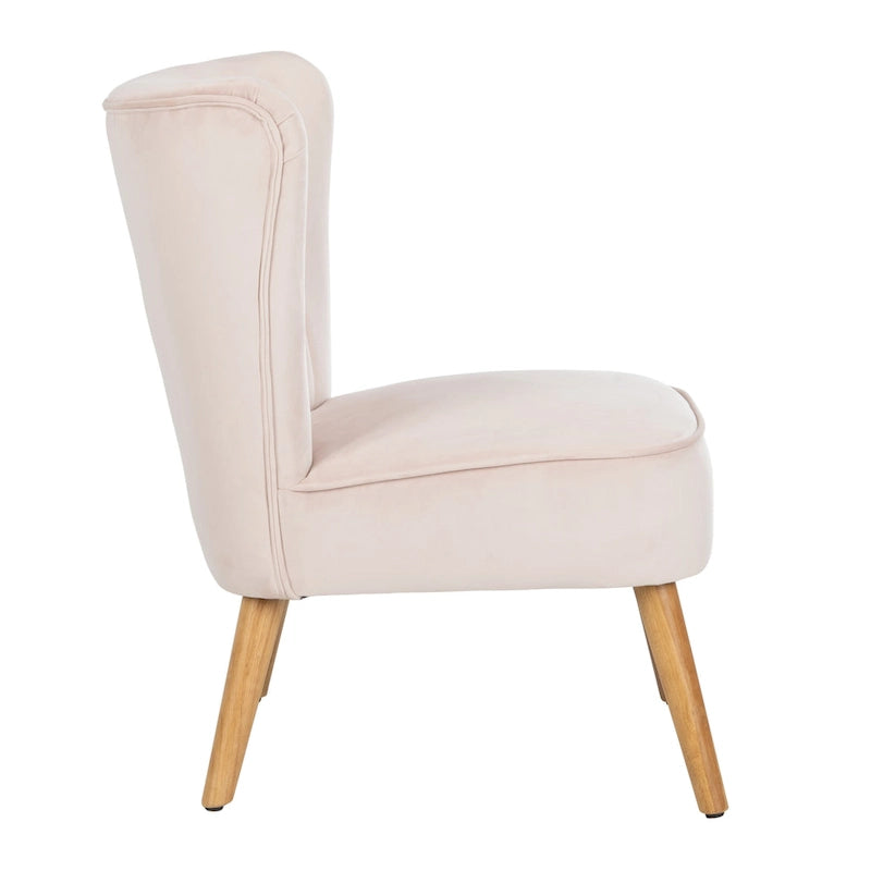 Fauteuil d'appoint du milieu du siècle, revêtement en velours, pieds en bois rétro, siège de salon