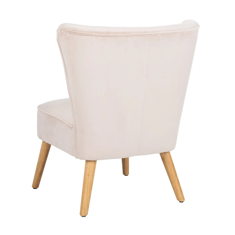 Fauteuil d'appoint du milieu du siècle, revêtement en velours, pieds en bois rétro, siège de salon