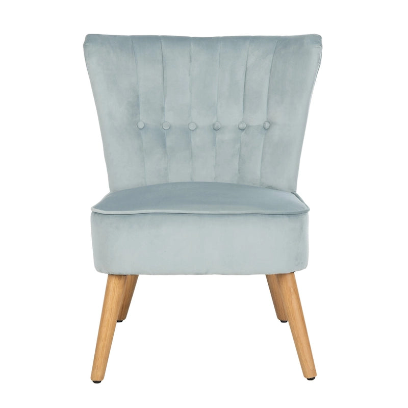 Fauteuil d'appoint du milieu du siècle, revêtement en velours, pieds en bois rétro, siège de salon