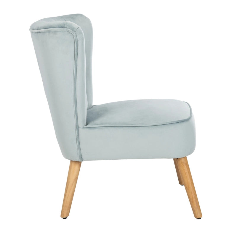 Fauteuil d'appoint du milieu du siècle, revêtement en velours, pieds en bois rétro, siège de salon