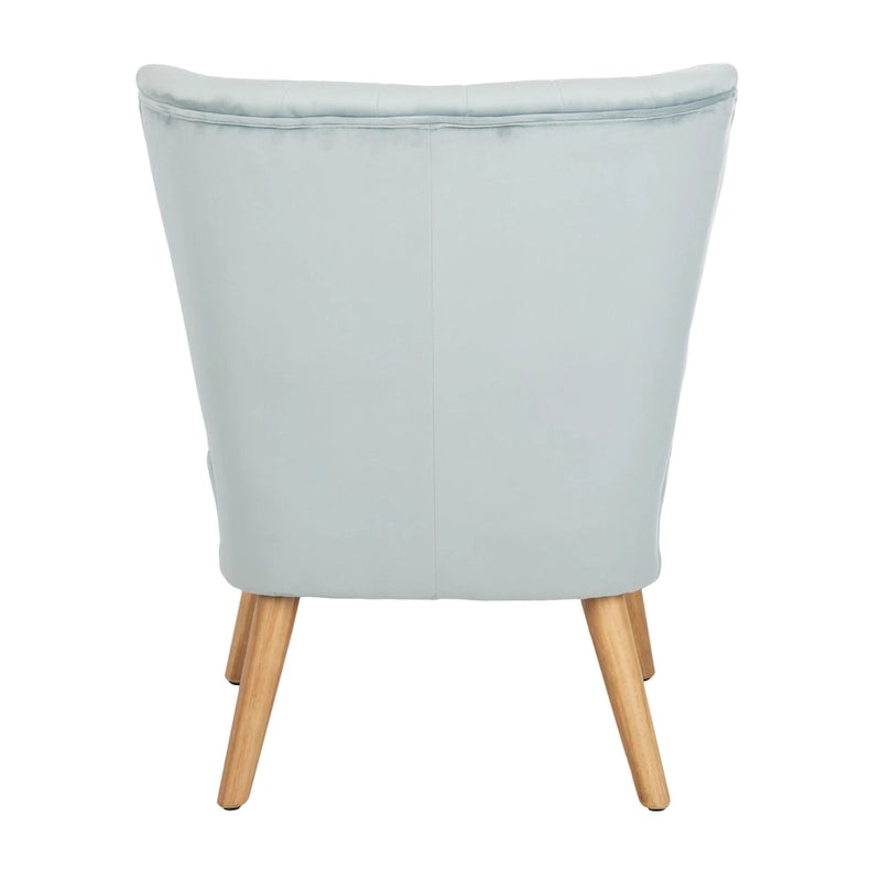 Fauteuil d'appoint du milieu du siècle, revêtement en velours, pieds en bois rétro, siège de salon