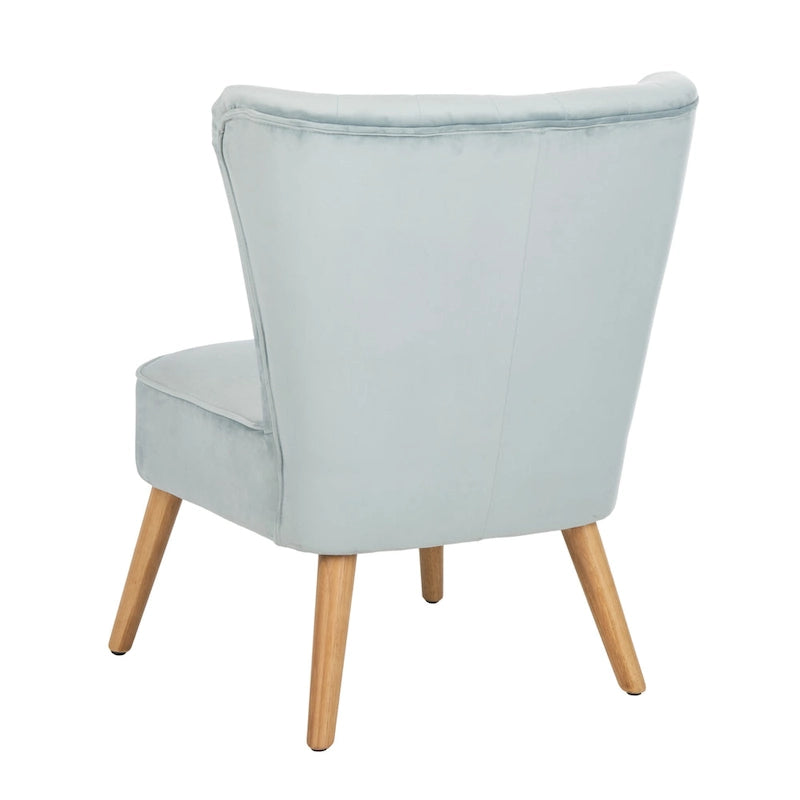 Fauteuil d'appoint du milieu du siècle, revêtement en velours, pieds en bois rétro, siège de salon