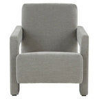 Fauteuil d'appoint moderne en velours, entièrement rembourré, avec dossier incliné, d'inspiration milieu de siècle.