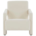 Fauteuil d'appoint moderne en velours, entièrement rembourré, avec dossier incliné, d'inspiration milieu de siècle.