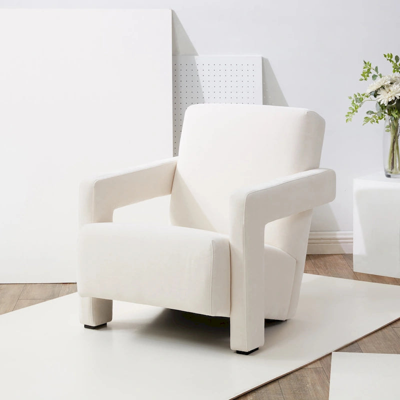 SAFAVIEH Couture Joffrette Modern Velvet Accent Chair - 27 In. W x 35 In. D x 30 In. H - 27Wx35Dx30H