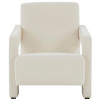 Fauteuil d'appoint moderne en velours, entièrement rembourré, avec dossier incliné, d'inspiration milieu de siècle.