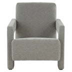Fauteuil d'appoint moderne en velours, entièrement rembourré, avec dossier incliné, d'inspiration milieu de siècle.