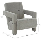 Fauteuil d'appoint moderne en velours, entièrement rembourré, avec dossier incliné, d'inspiration milieu de siècle.