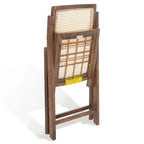 Ensemble de 2 chaises de salle à manger pliantes en rotin avec dossier en maille, style aéré et élégant
