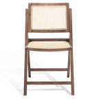 Ensemble de 2 chaises de salle à manger pliantes en rotin avec dossier en maille, style aéré et élégant