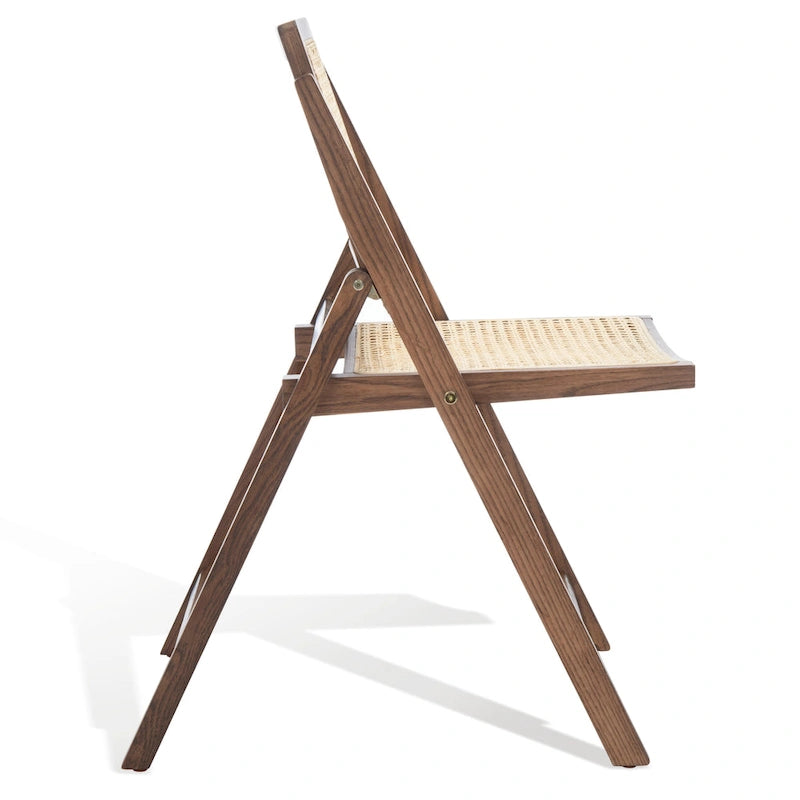 Ensemble de 2 chaises de salle à manger pliantes en rotin avec dossier en maille, style aéré et élégant