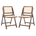 Ensemble de 2 chaises de salle à manger pliantes en rotin avec dossier en maille, style aéré et élégant