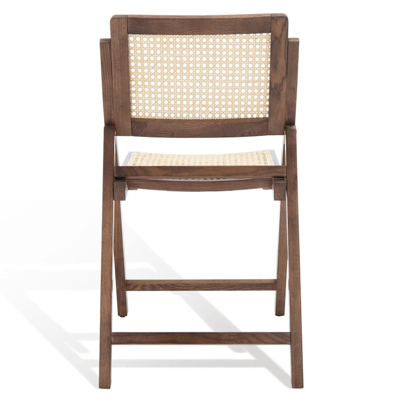 Ensemble de 2 chaises de salle à manger pliantes en rotin avec dossier en maille, style aéré et élégant