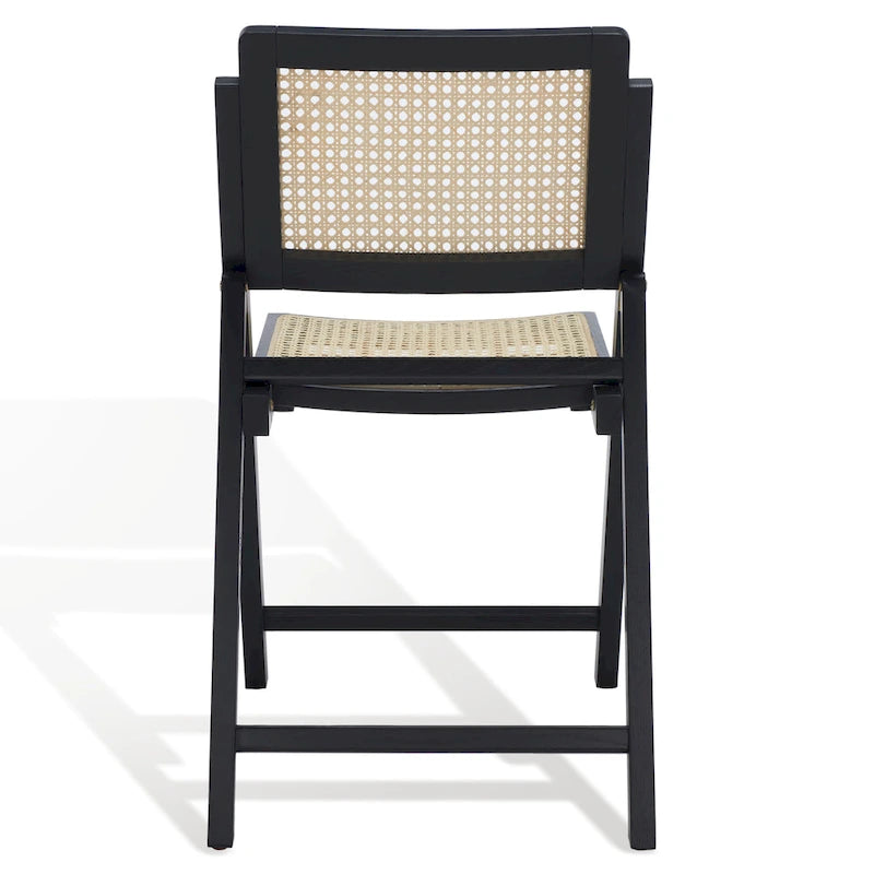 Ensemble de 2 chaises de salle à manger pliantes en rotin avec dossier en maille, style aéré et élégant