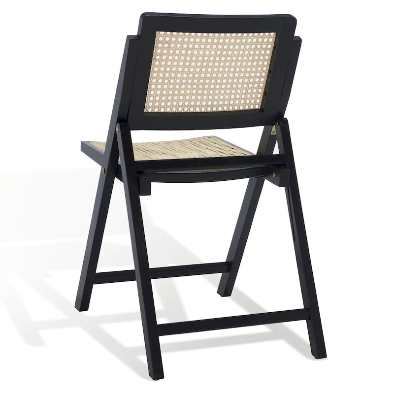 Ensemble de 2 chaises de salle à manger pliantes en rotin avec dossier en maille, style aéré et élégant