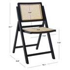 Ensemble de 2 chaises de salle à manger pliantes en rotin avec dossier en maille, style aéré et élégant