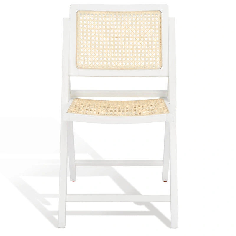 Ensemble de 2 chaises de salle à manger pliantes en rotin avec dossier en maille, style aéré et élégant