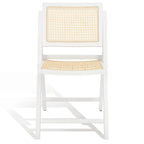 Ensemble de 2 chaises de salle à manger pliantes en rotin avec dossier en maille, style aéré et élégant