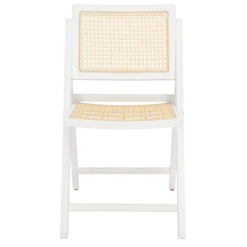 Ensemble de 2 chaises de salle à manger pliantes en rotin avec dossier en maille, style aéré et élégant
