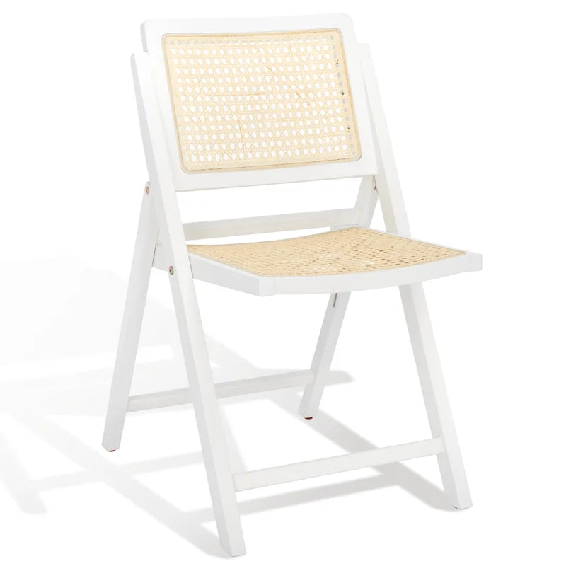 Ensemble de 2 chaises de salle à manger pliantes en rotin avec dossier en maille, style aéré et élégant