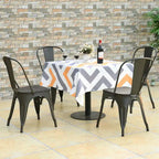 Lot de 4 chaises de salle à manger empilables en métal avec assise en bois massif, style bistro café