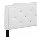 Lit plateforme en similicuir blanc, taille Queen