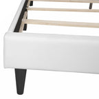 Lit plateforme en similicuir blanc, taille Queen