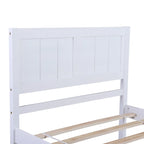 Lit plateforme en bois avec tête de lit