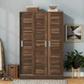 Armoire à portes battantes 3 vantaux avec étagères et penderie Rangement moderne pour chambre à coucher