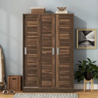 Armoire à portes battantes 3 vantaux avec étagères et penderie Rangement moderne pour chambre à coucher