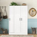 Armoire à portes battantes 3 vantaux avec étagères et penderie Rangement moderne pour chambre à coucher