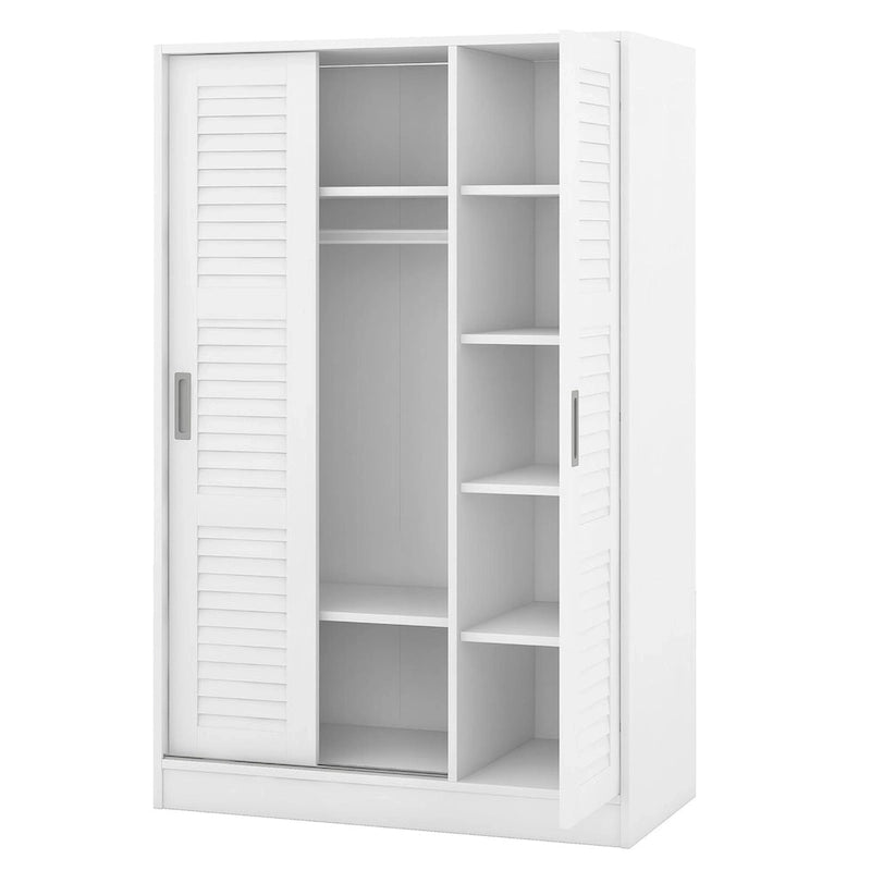 Armoire à portes battantes 3 vantaux avec étagères et penderie Rangement moderne pour chambre à coucher