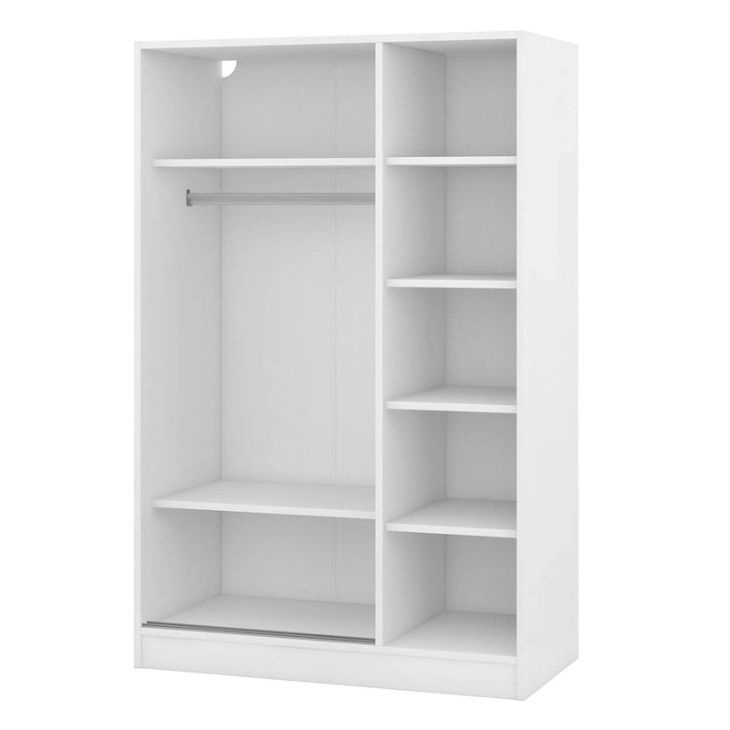 Armoire à portes battantes 3 vantaux avec étagères et penderie Rangement moderne pour chambre à coucher