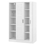 Armoire à portes battantes 3 vantaux avec étagères et penderie Rangement moderne pour chambre à coucher