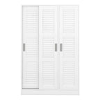 Armoire à portes battantes 3 vantaux avec étagères et penderie Rangement moderne pour chambre à coucher