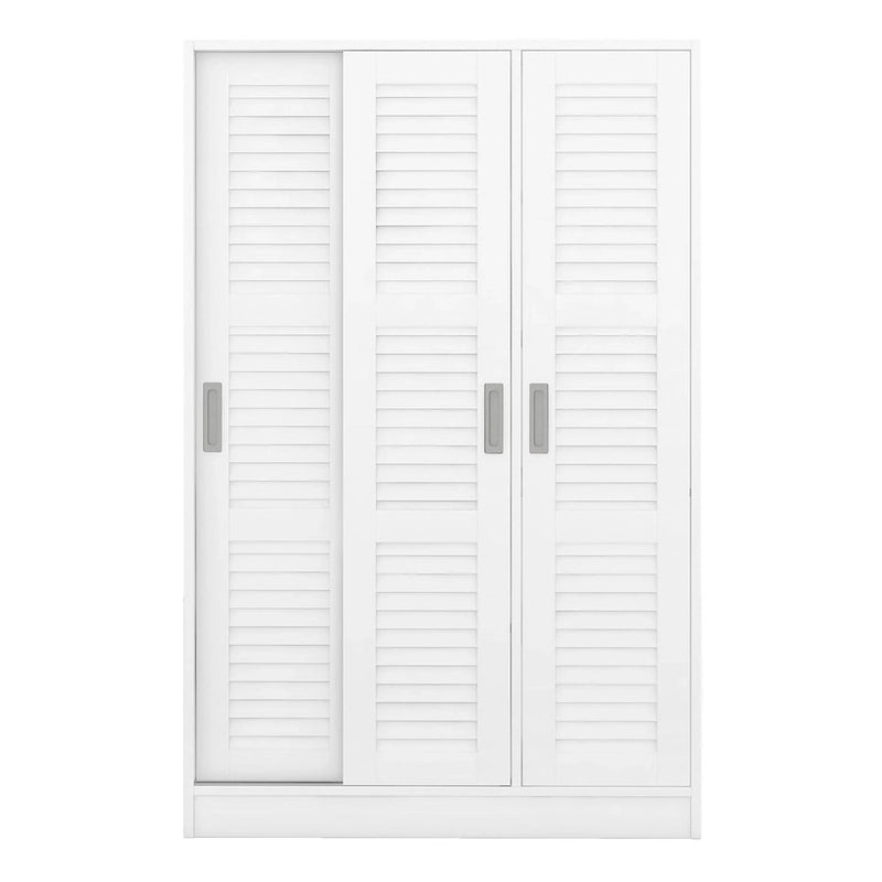 Armoire à portes battantes 3 vantaux avec étagères et penderie Rangement moderne pour chambre à coucher
