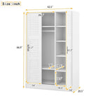 Armoire à portes battantes 3 vantaux avec étagères et penderie Rangement moderne pour chambre à coucher