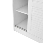 Armoire à portes battantes 3 vantaux avec étagères et penderie Rangement moderne pour chambre à coucher