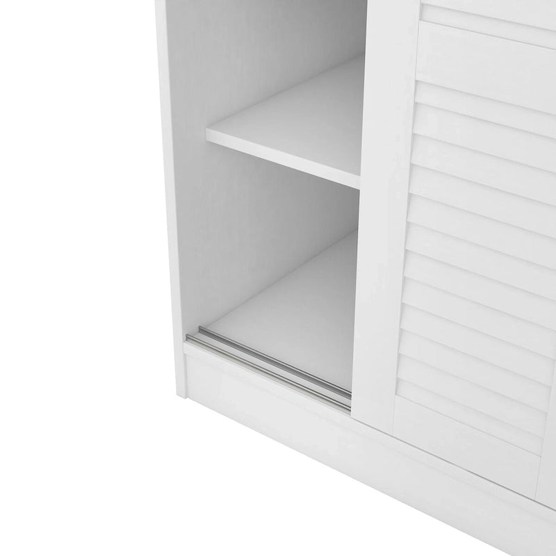 Armoire à portes battantes 3 vantaux avec étagères et penderie Rangement moderne pour chambre à coucher