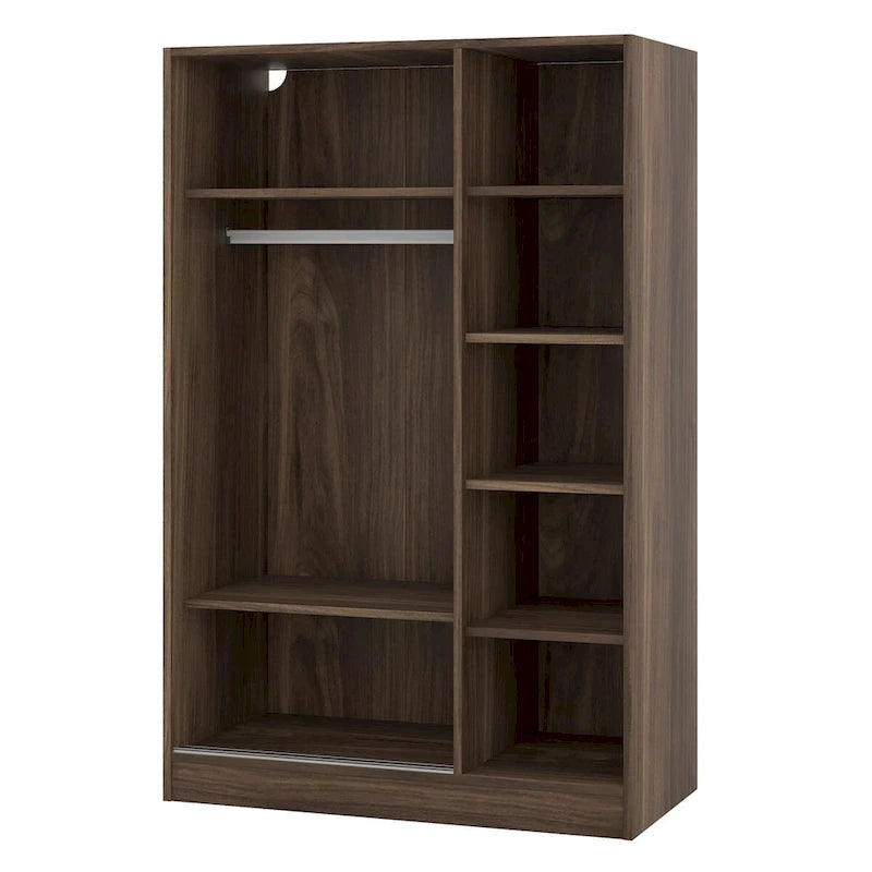 Armoire à portes battantes 3 vantaux avec étagères et penderie Rangement moderne pour chambre à coucher