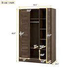 Armoire à portes battantes 3 vantaux avec étagères et penderie Rangement moderne pour chambre à coucher