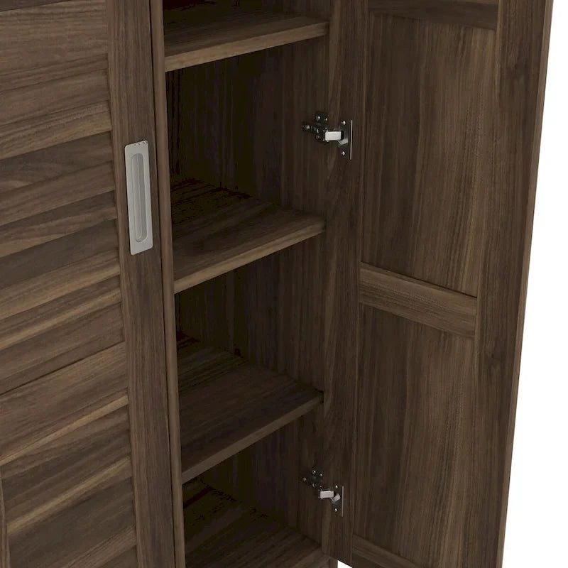 Armoire à portes battantes 3 vantaux avec étagères et penderie Rangement moderne pour chambre à coucher