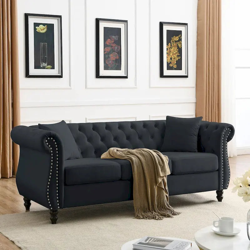 Lit plateforme en métal noir de 14 pouces, base luge, support central, lattes en acier, pas de sommier.