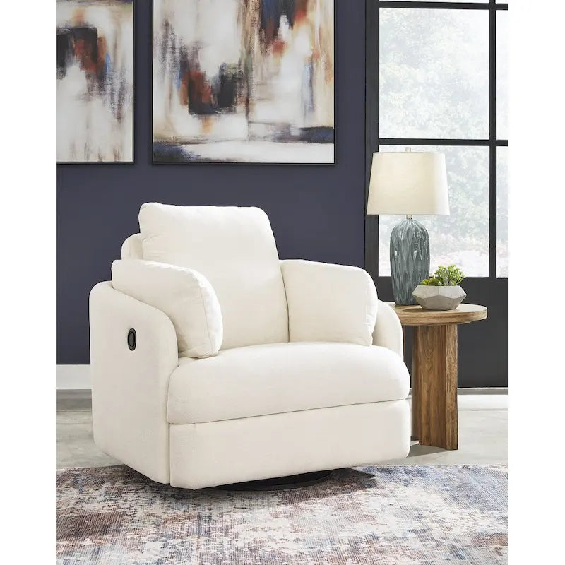Fauteuil inclinable pivotant et coulissant en tissu haute performance facile à nettoyer pour salon contemporain